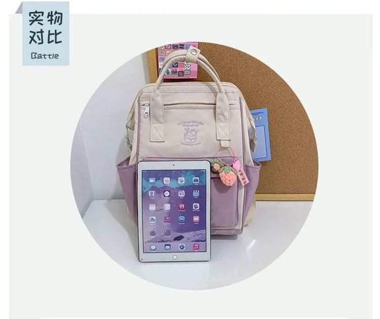 Waterproof Color Matching Backpack | Large Capacity Travel Bag