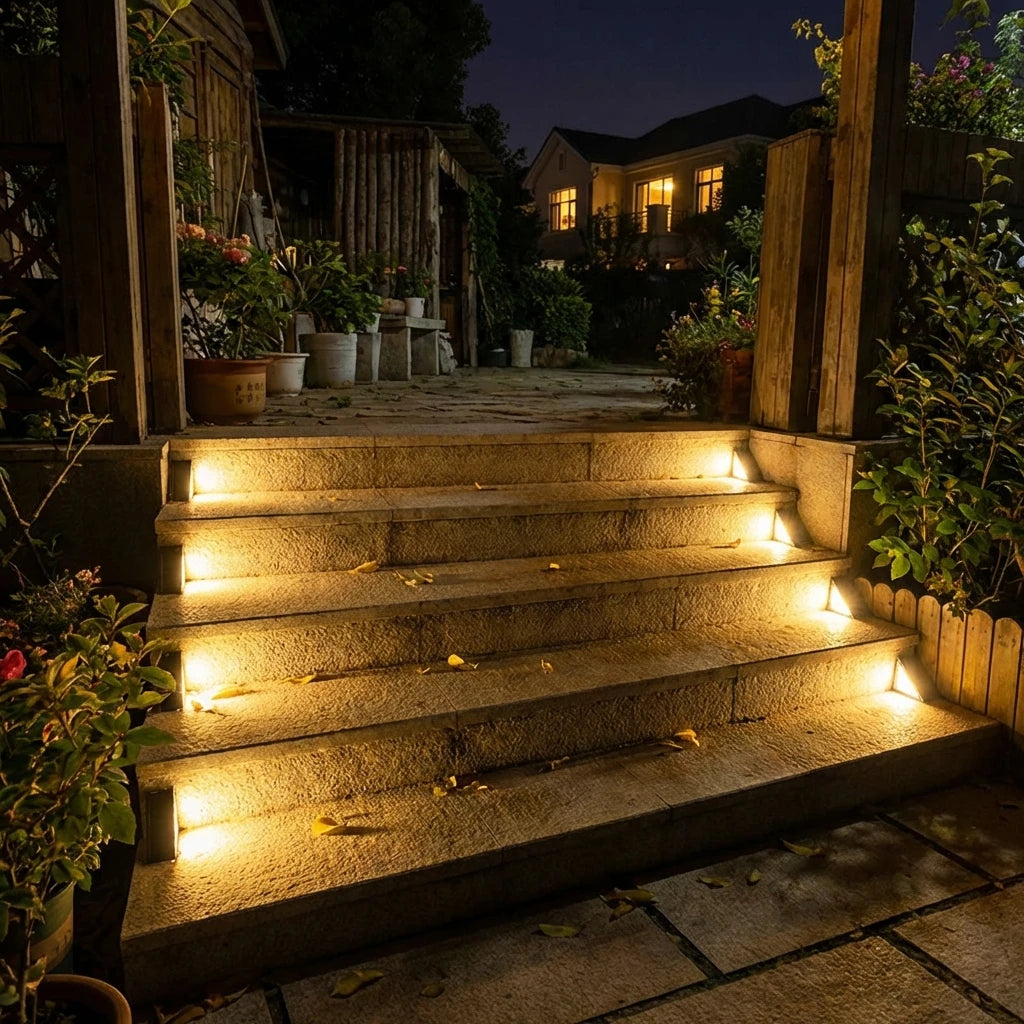 Outdoor Solar Step Lights | Waterproof LED Stair Illumination