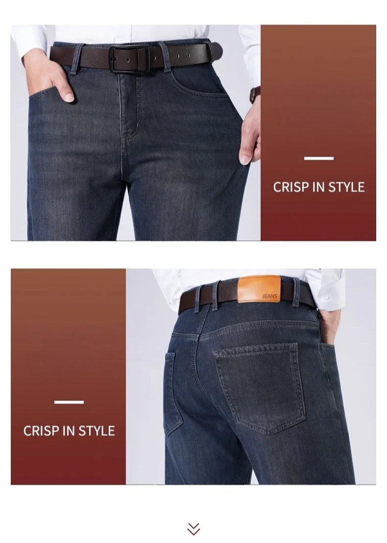 Men's Winter Jeans | Thick Plush Velvet Denim Pants for Comfort