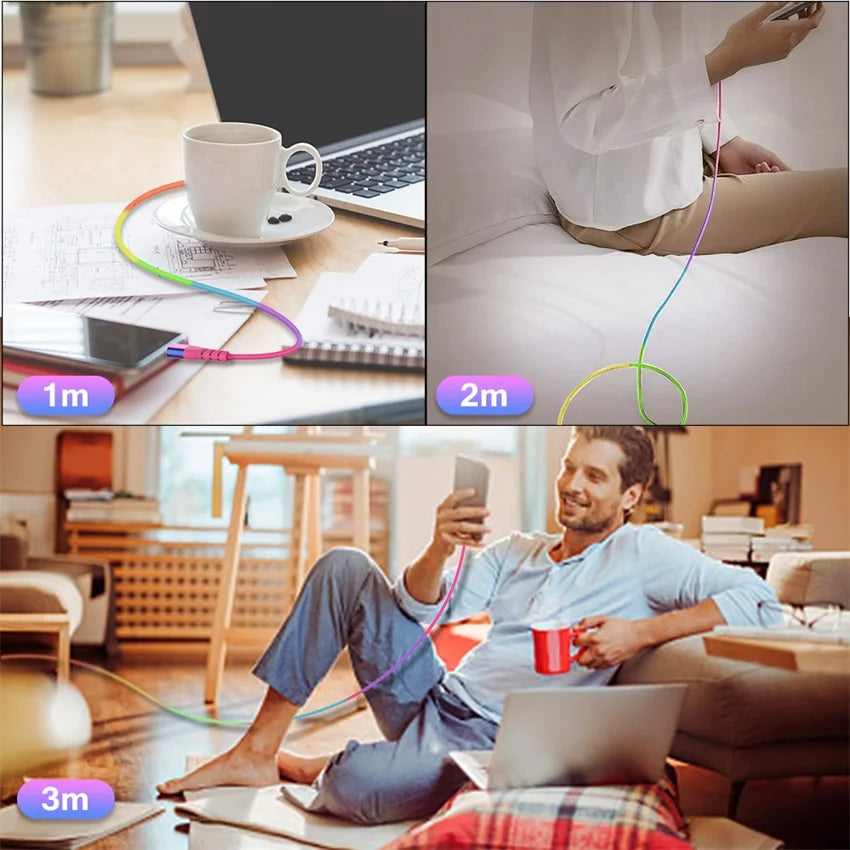 USB C to USB C Cable | 60W Fast Charging Rainbow Braided Cable