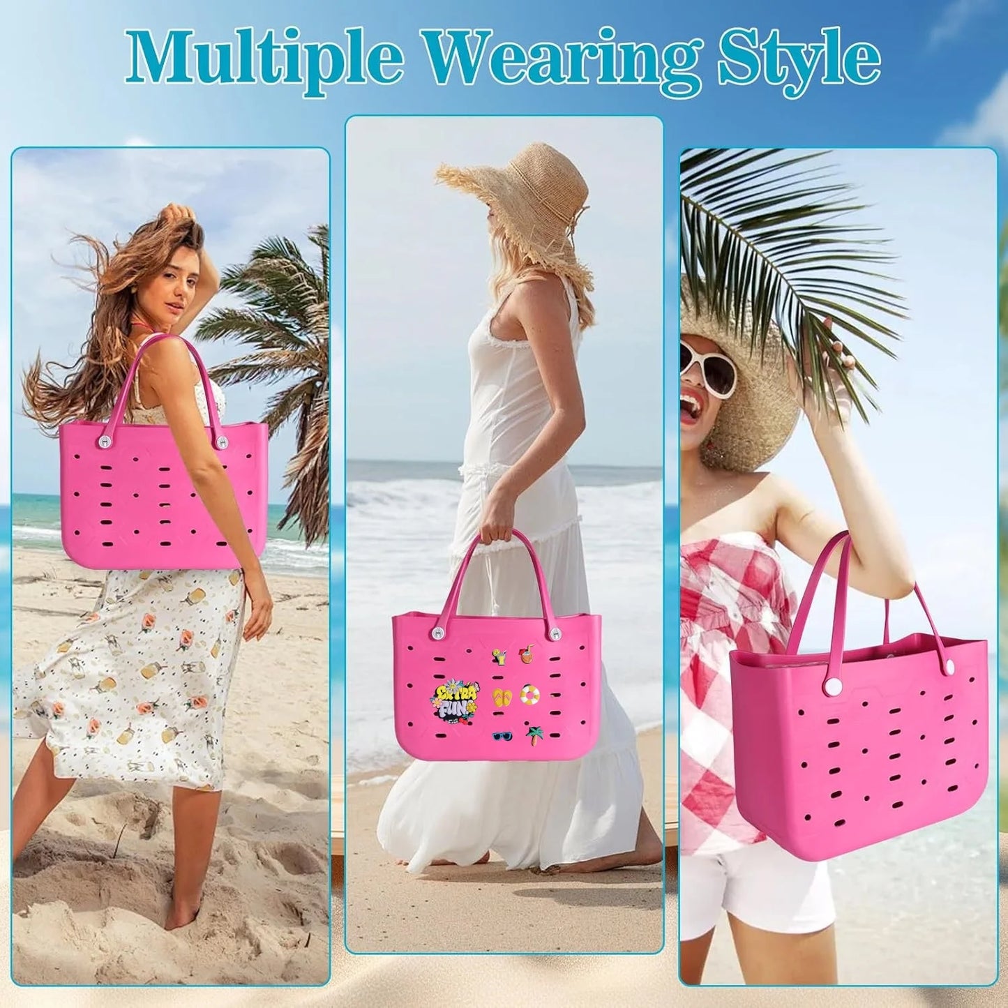 Fashionable Waterproof Beach Bag | Stylish EVA Solid Color Tote