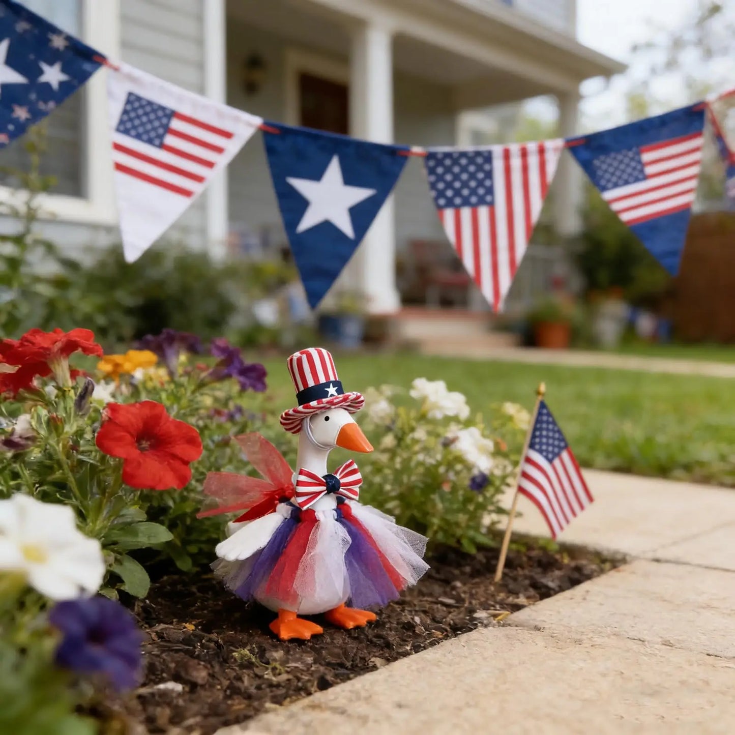 Patriotic 4th of July Mini Goose Costume | Desktop Independence Decor