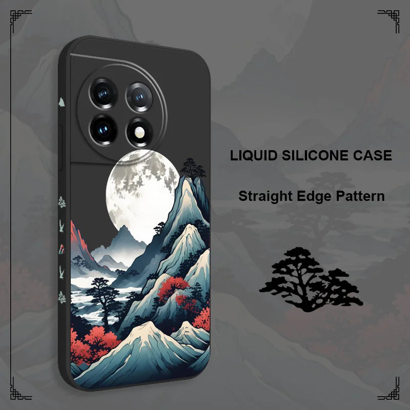 Smoke Mountain Phone Case For Oneplus 13 13R 12 12R 11 11R 10 10R 10T 9R 9RT 9 8T 8 7 7T Pro 5G Liquid Silicone Cover