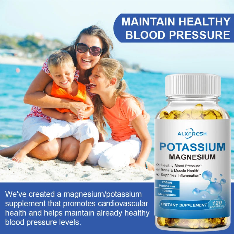 Potassium Magnesium Capsules for Health, Beauty & Fitness