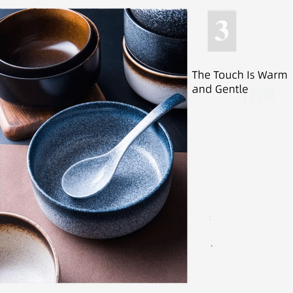 Cuenco de cerámica multifuncional estilo japonés para ramen | Cena elegante