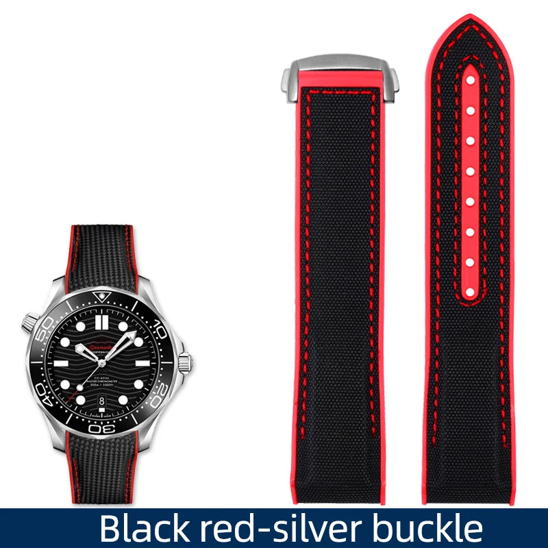 Versatile Nylon Rubber Watchband | Durable Comfort Strap