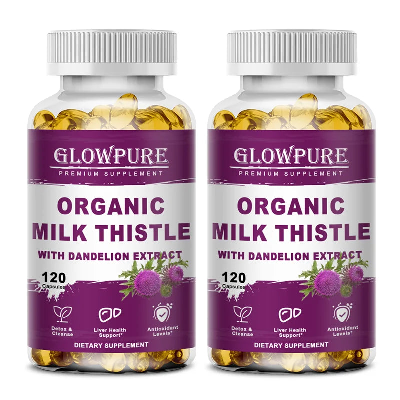 Organic Milk Thistle 9000mg - 30X Concentrated Extract with 80% Silymarin for Liver Cleanse, Detox & Fatty Liver Support