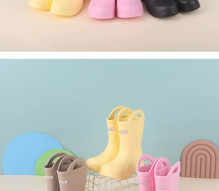 New Children Baby Rain Boots Lightweight Rubber Plastic Rain Boots Boy Girl Kids Rain Shoes Waterproof Garden Shoes Rainy Days