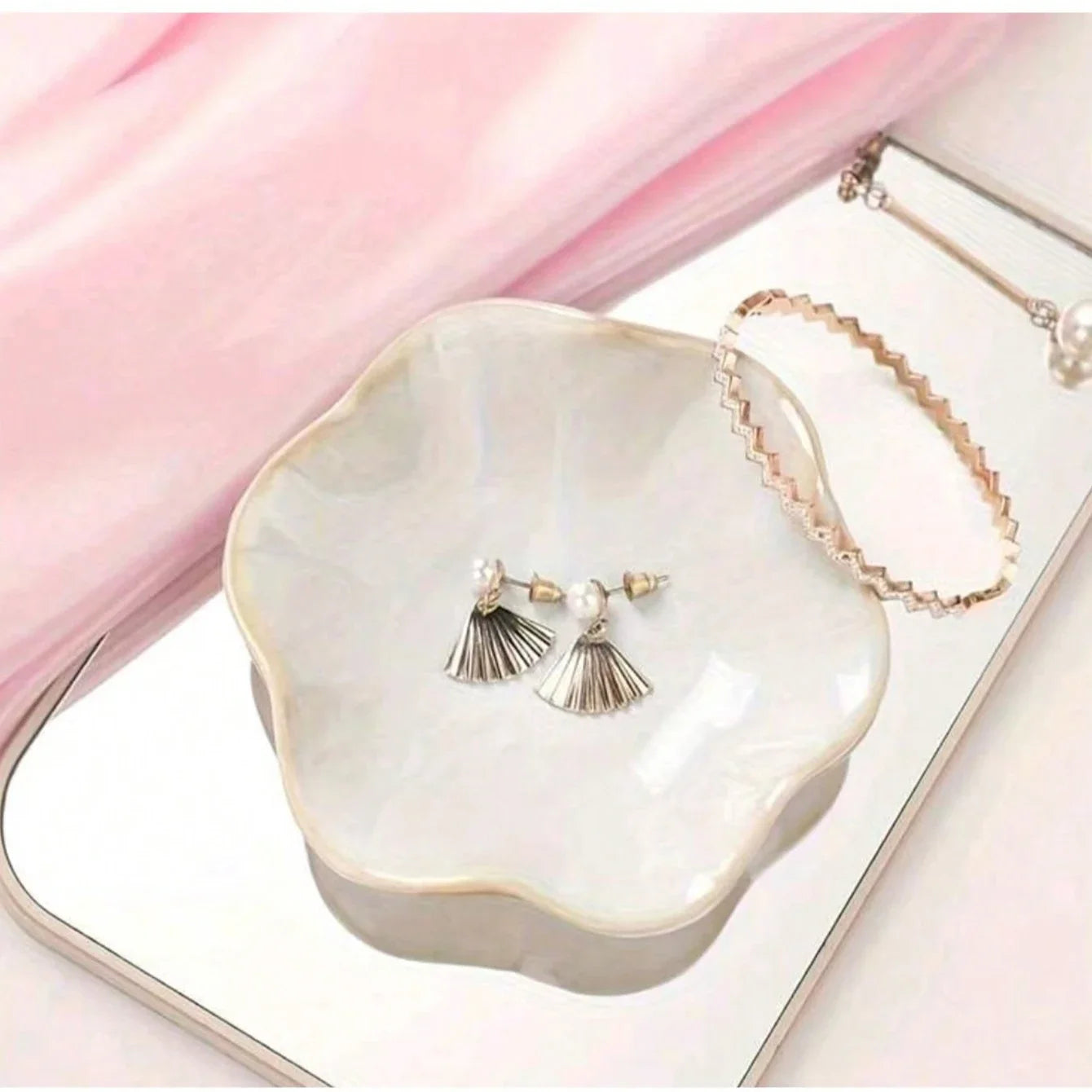 Lotus-Shaped Ceramic Tray | Ideal for Jewelry & Home Decor