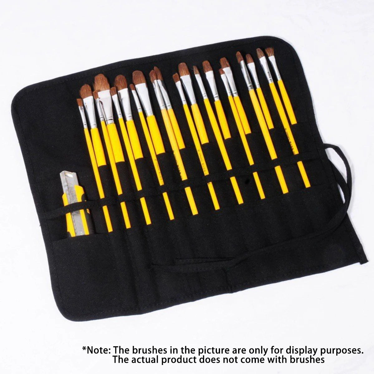 Estuche de lona con 22 ranuras para pinceles de pintura | Organiza tus materiales de arte