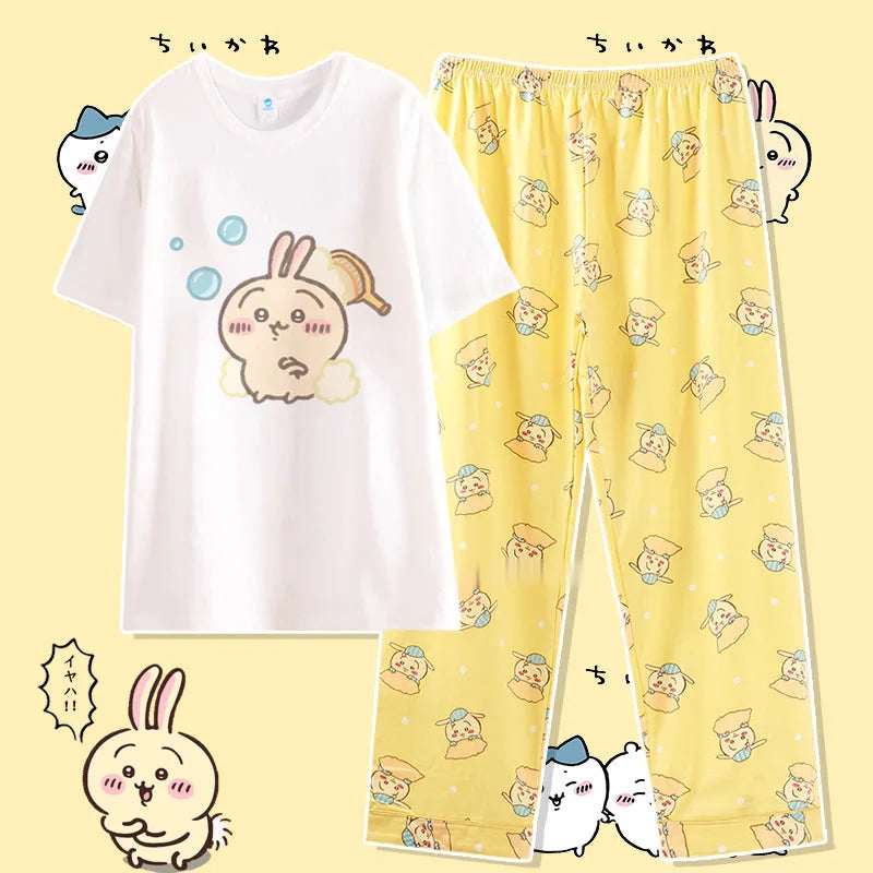 Cute Cartoon Pattern Summer Pajamas for Relaxed Comfort