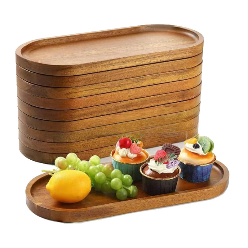 Eco-Friendly Wooden Dessert Plates | Elegant Serving Trays