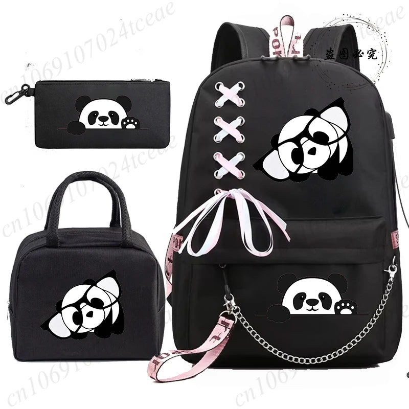Adorable 3D Panda School Bag Set for Teens | Stylish & Practical