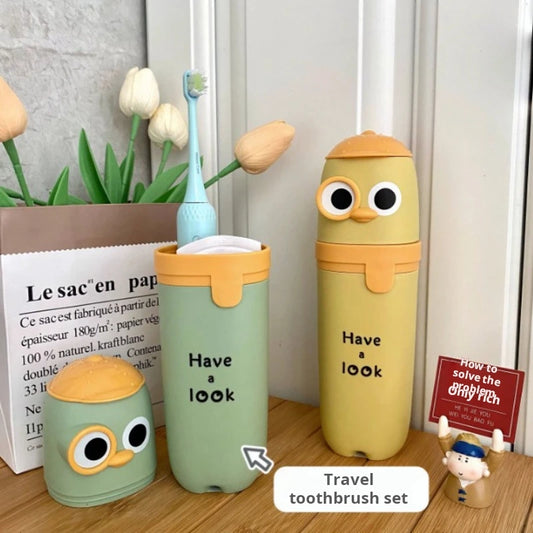 Vaso de lavado de viaje portátil y caja de almacenamiento de cepillos de dientes para niños