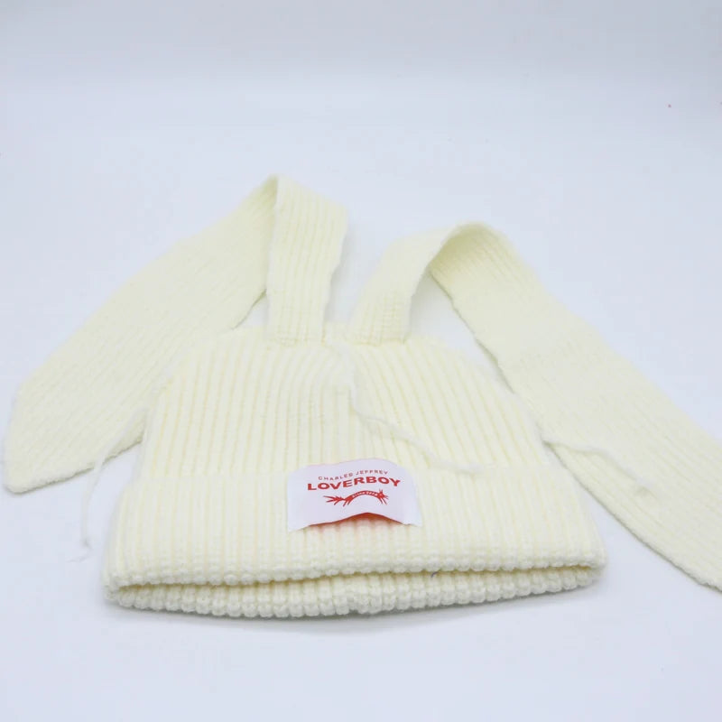 Unisex Long Fox Ears Knitted Beanie | Y2K Bunny Rabbit Hat