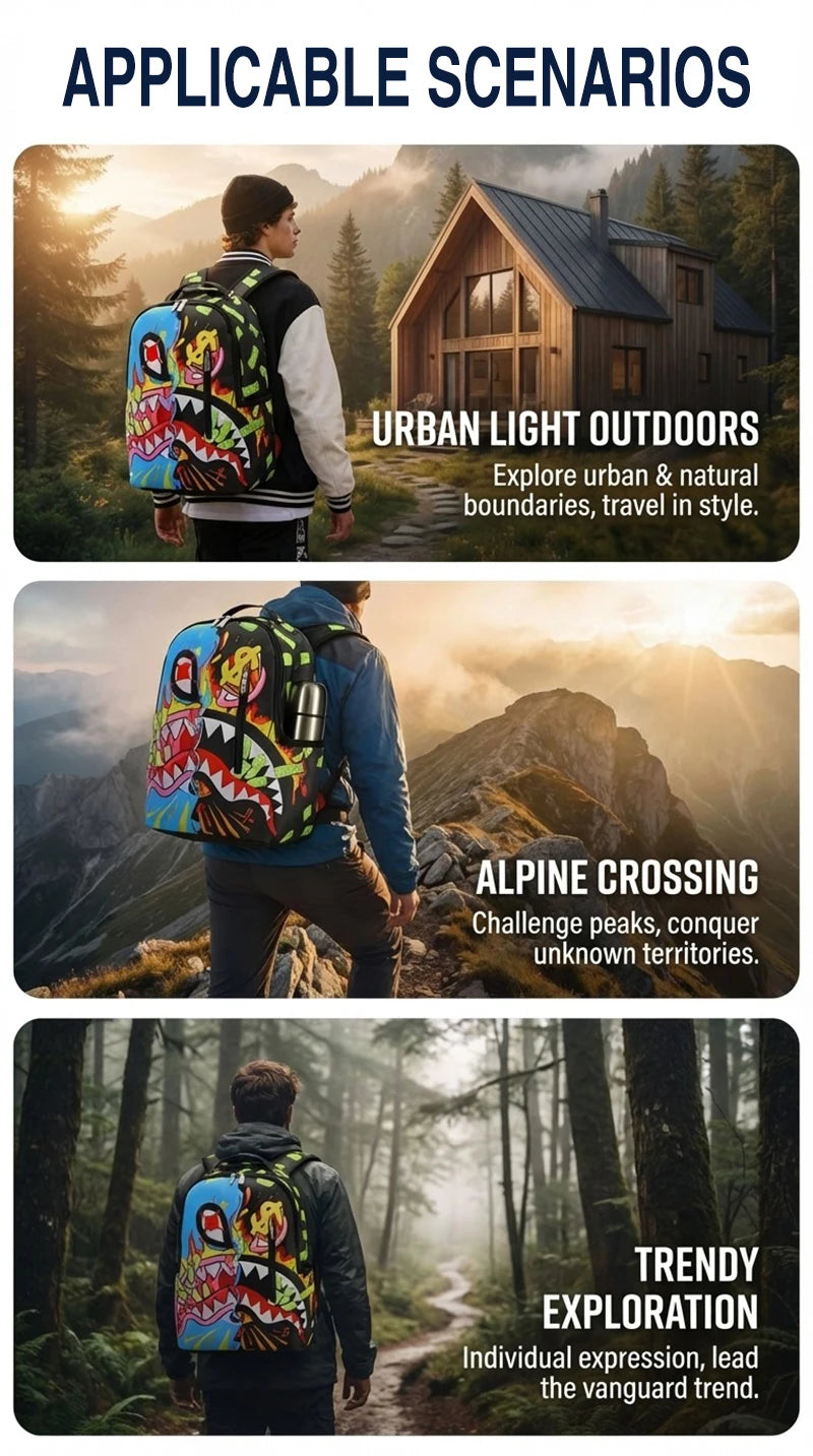 Trendy Large-Capacity Backpack for Outdoor and Campus Use