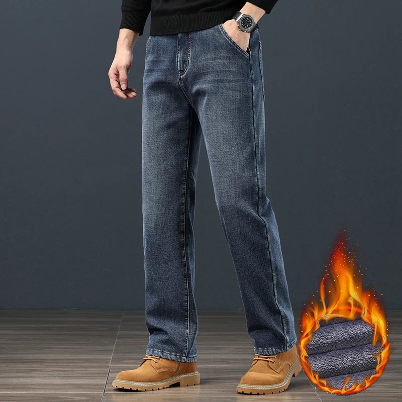 Winter Fleece Men's Jeans | Stylish Warm Denim for Cold Weather