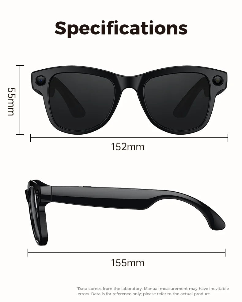 AI Smart Glasses | Real-Time Translation, Video Recording & Music