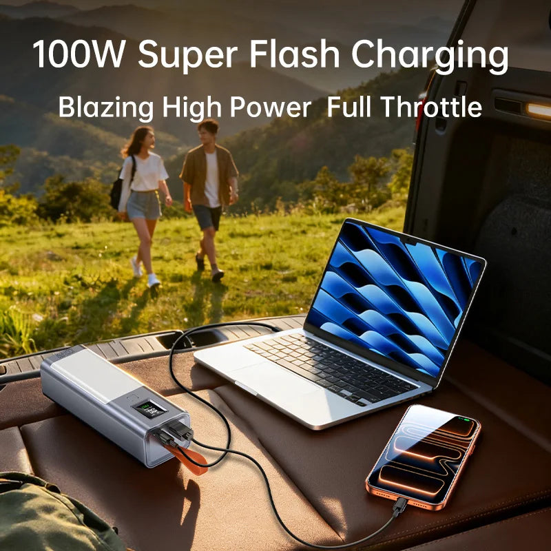 100W Power Bank 100000mAh with Headlamp | Fast Charging External Battery