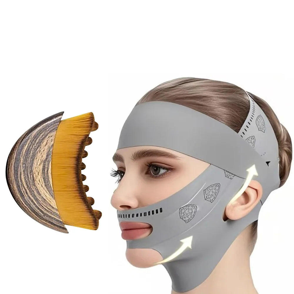 Face Sculpting Bandage & Massage Brush Set | V-Line Lifting Solution
