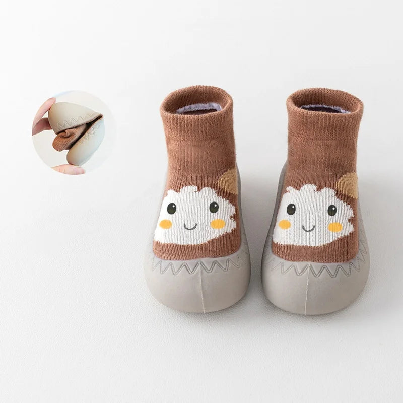 Cute Cartoon Baby Socks Shoes | Soft Rubber Sole for First Walkers