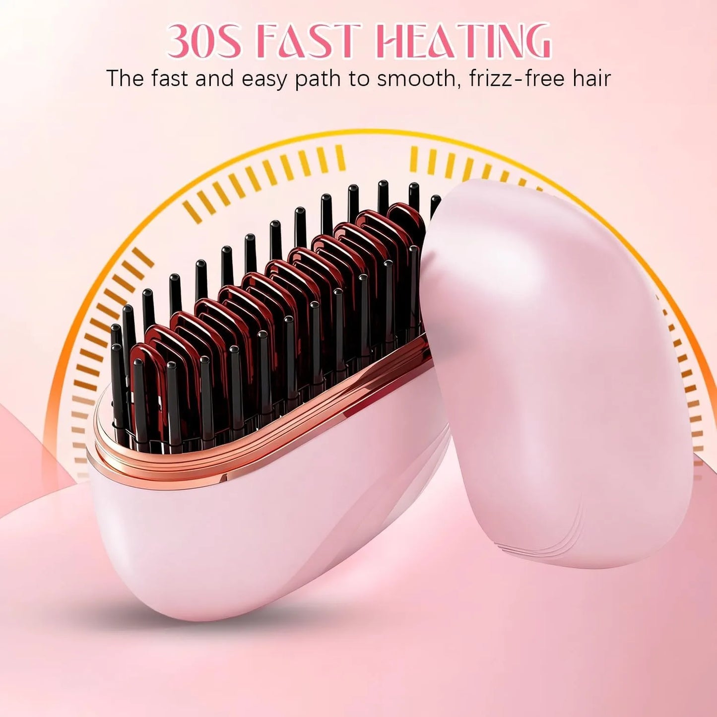 Mini Rechargeable Hair Straightener Brush | Portable & Lightweight