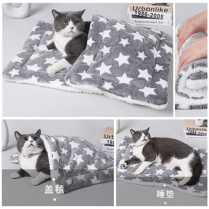 Cozy Flannel Pet Sleeping Mat | Soft Blanket for Dogs & Cats