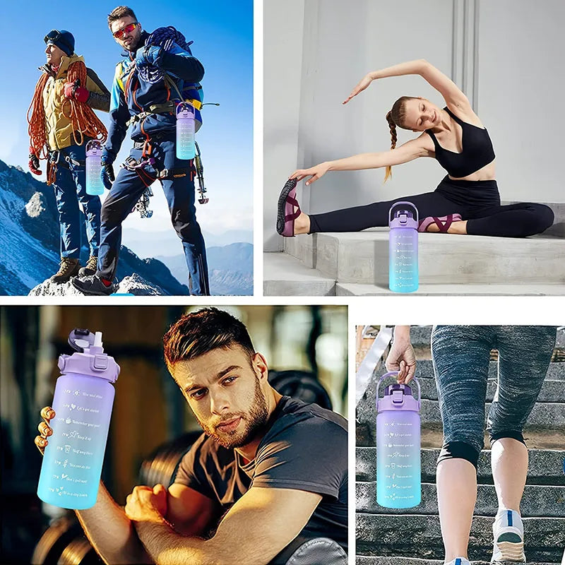 Motivational 2-Liter Water Bottle | Leak-Proof Sports Cup