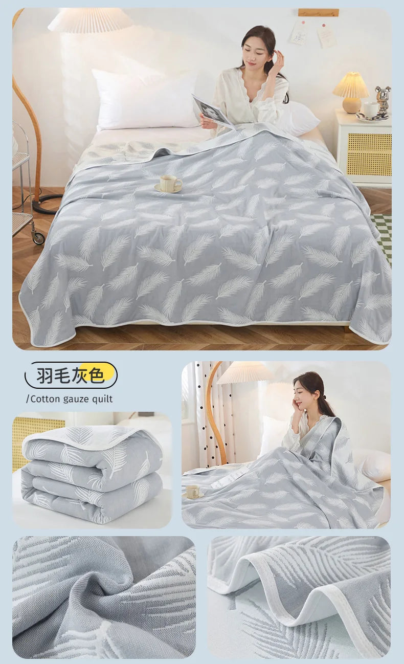 Breathable Summer Quilt | Multi-functional Cotton Towel Blanket