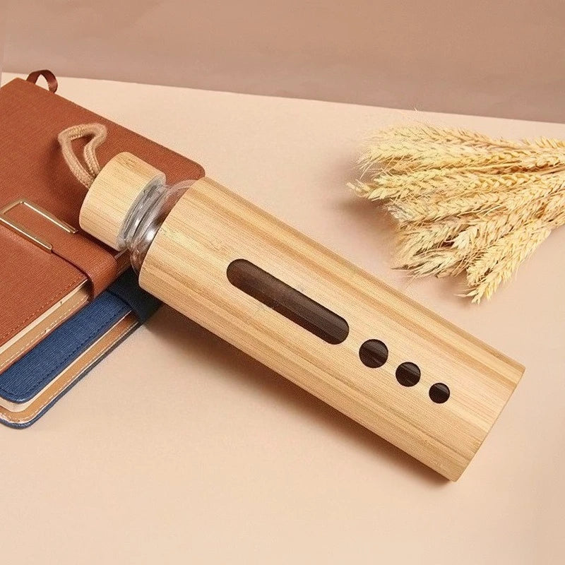 Eco-Friendly Borosilicate Glass Water Bottle with Bamboo Sleeve
