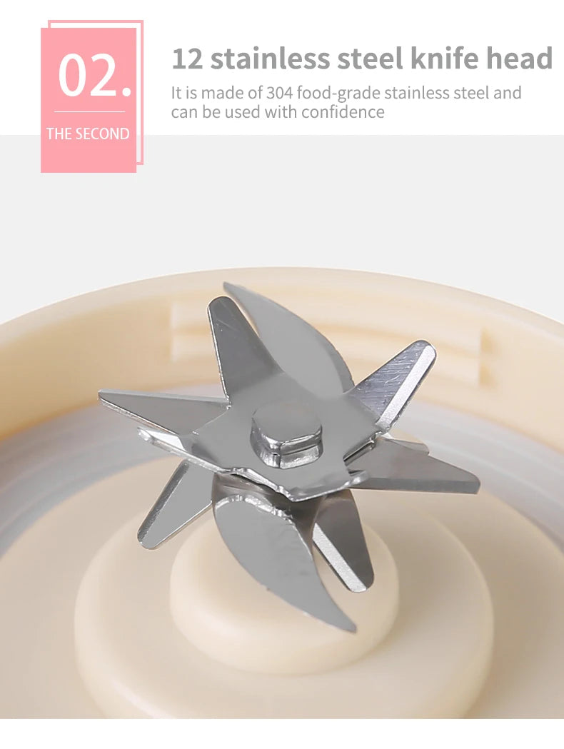 Portable Juicer - 530ml Mini Fresh Juice Blender with USB Charging
