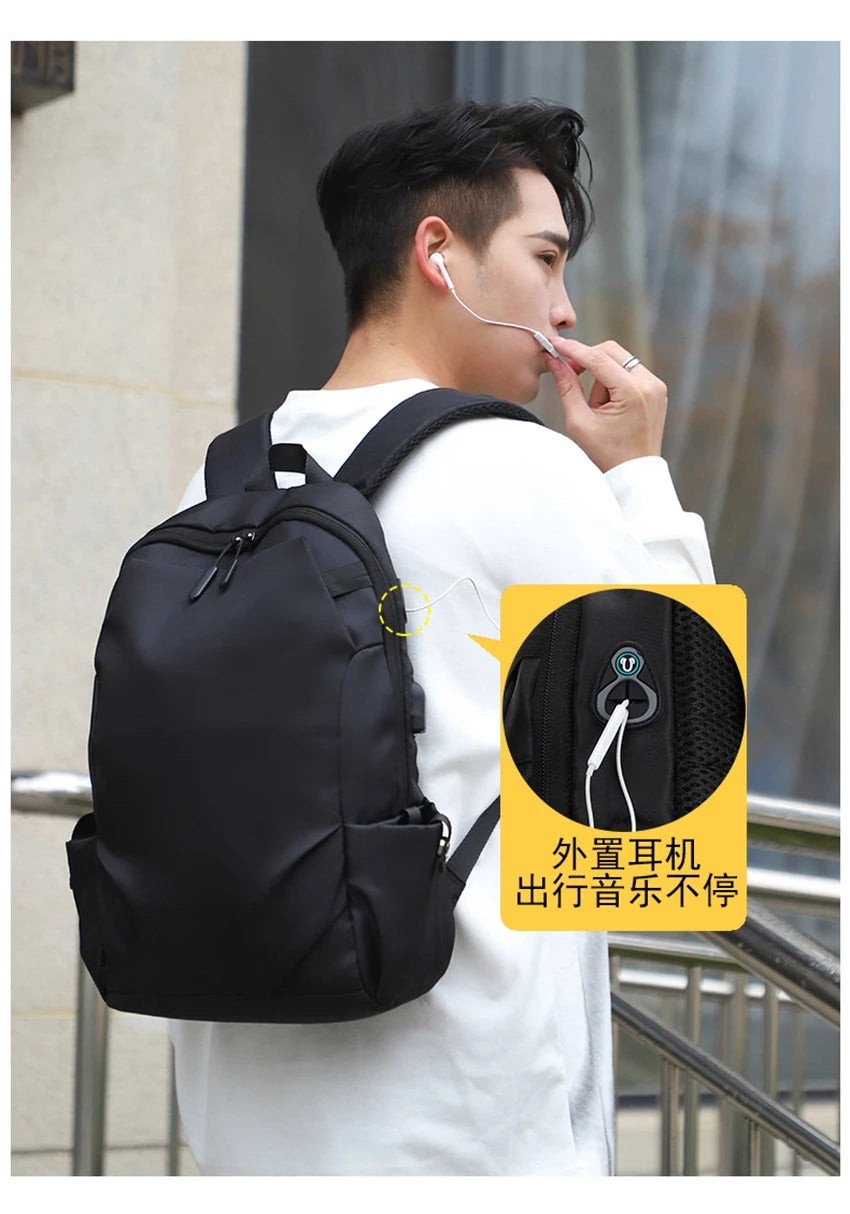 Cute Waterproof Men's Business Laptop Backpack with Cat Print