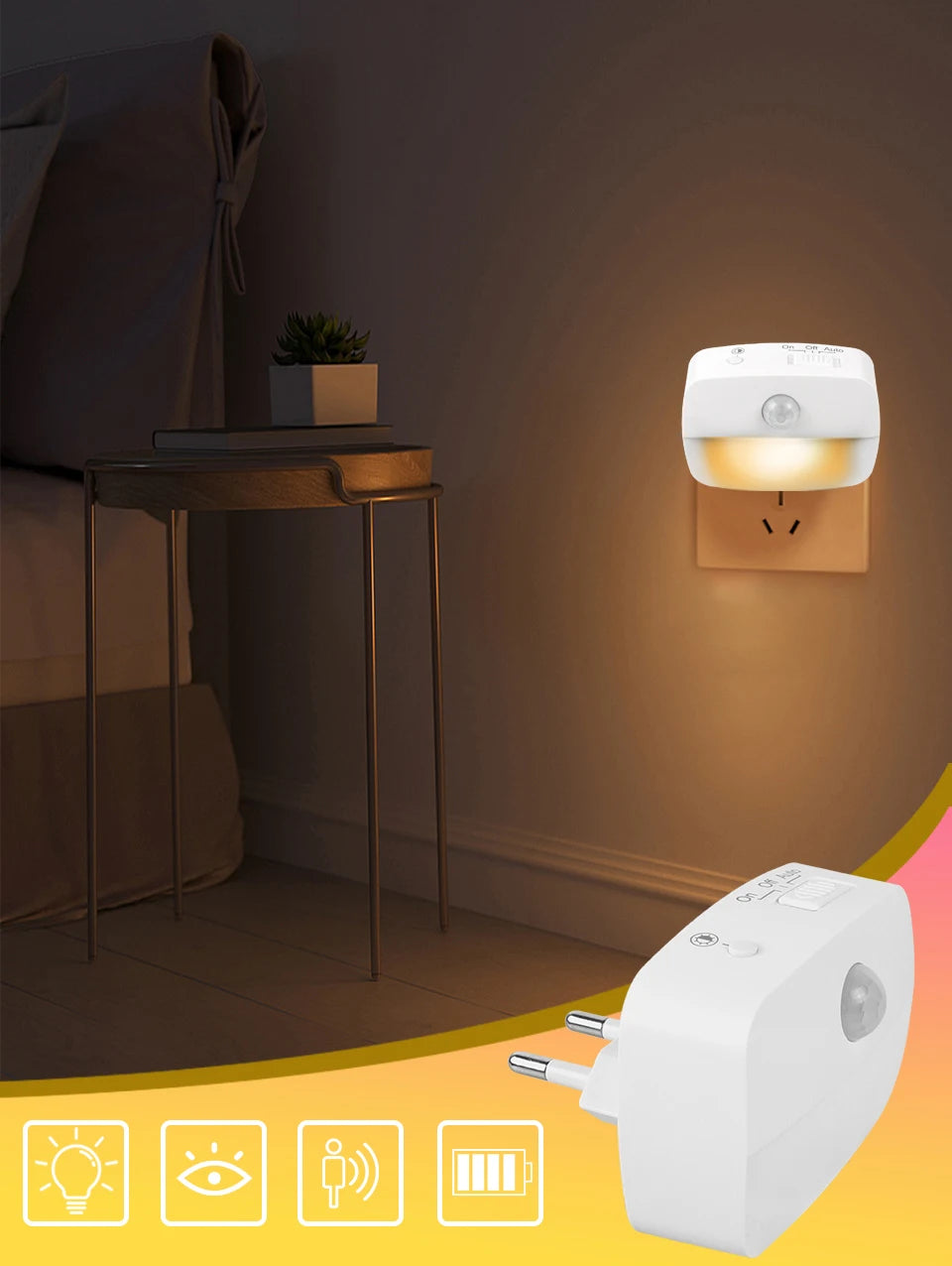 LED Motion Sensor Night Light | 3-Color Temperature Convenience