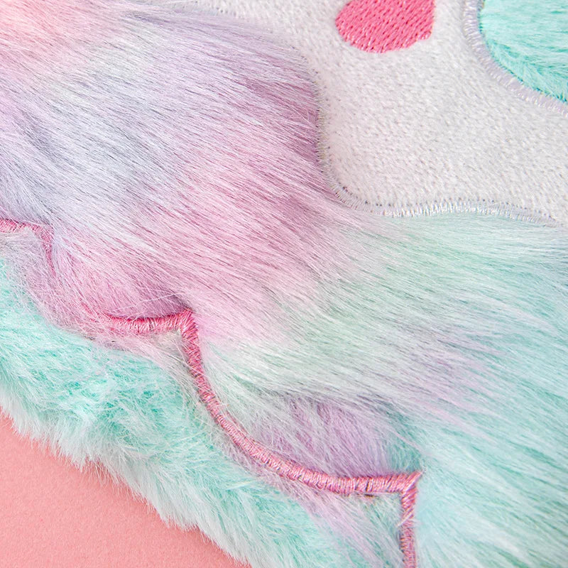 Dreamy Gradient Plush Cover Notebook | Cute Journal for Students