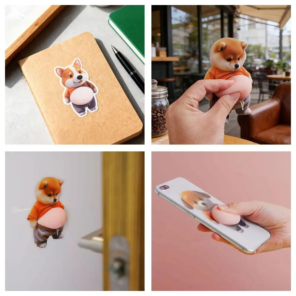 Cute Puppy 3D Puffy Stickers | Squeezeable Soft Dog Decor
