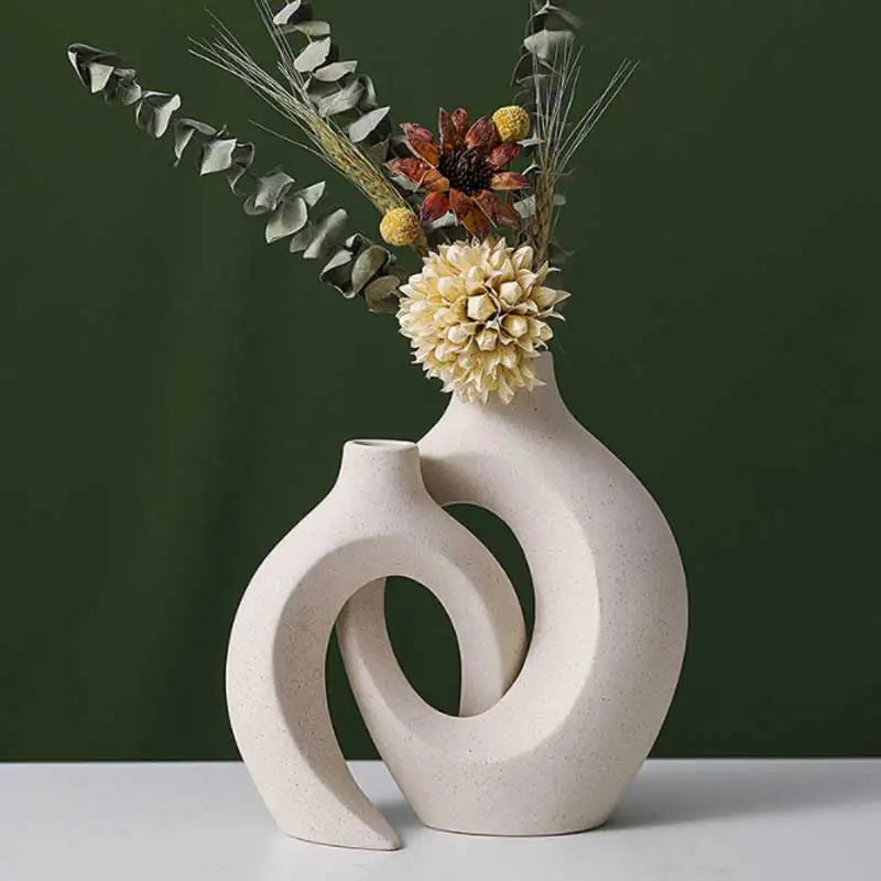 Elegant White Plastic Vase Set | Modern Home Decor for All Spaces
