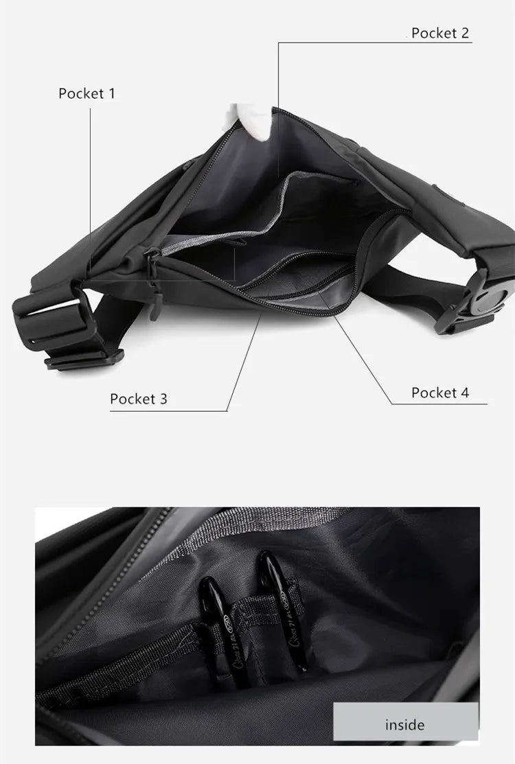 Small Sling Chest Bag for Men | Anti-Theft Mini Travel Shoulder Bag