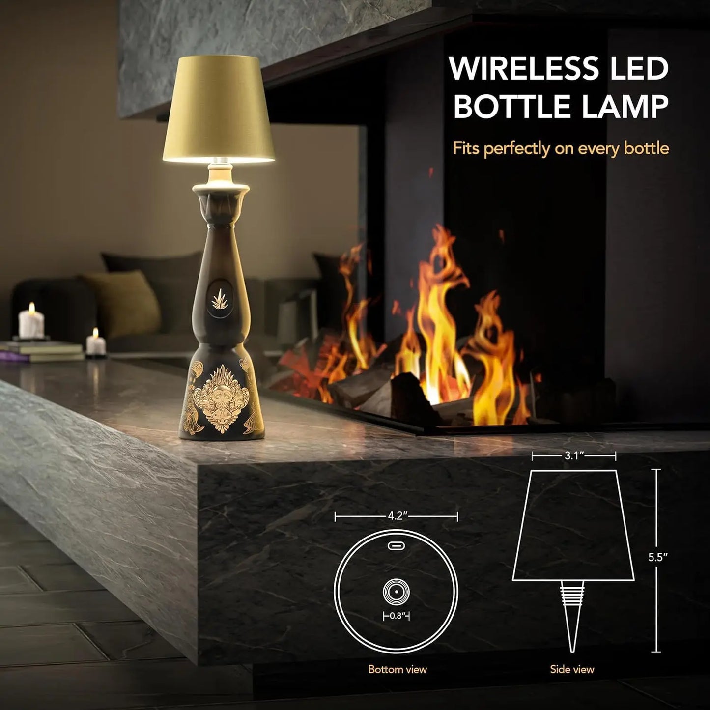 Wireless Wine Bottle Lamp | Touch Control Dimming LED Night Light