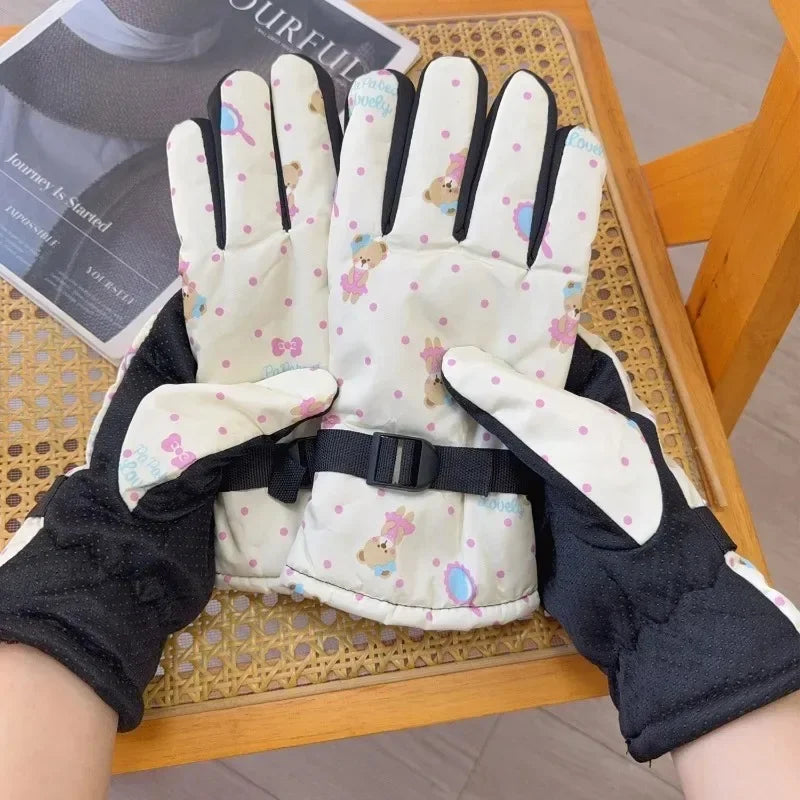 Women's Velvet Touchscreen Ski Gloves | Waterproof & Windproof