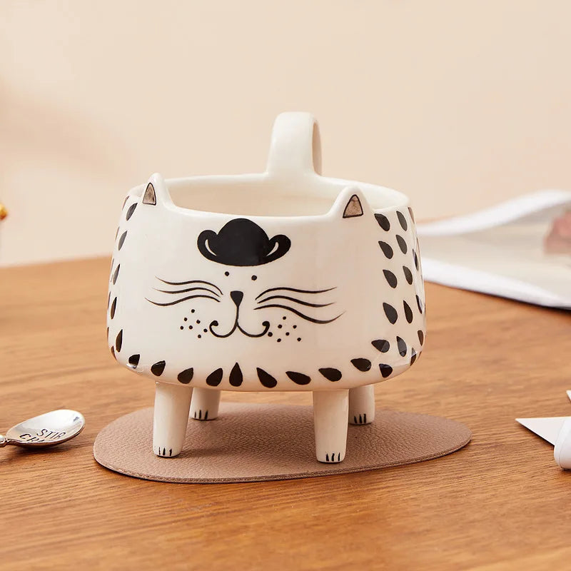 Cat Mug with 4 Legs | Cute Ceramic Coffee Mug for Cat Lovers