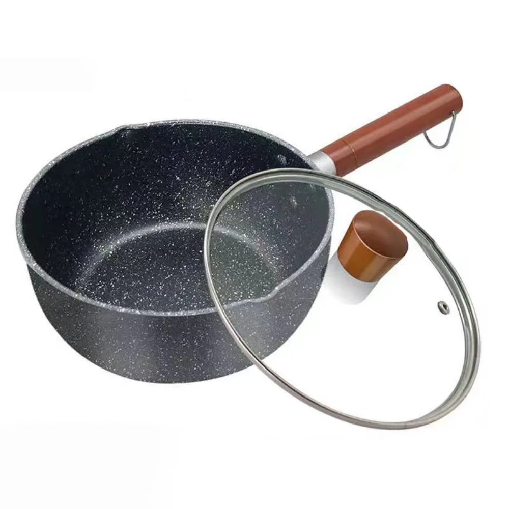 Olla para leche antiadherente con tapa y boquilla para verter | Perfecta para cocinar