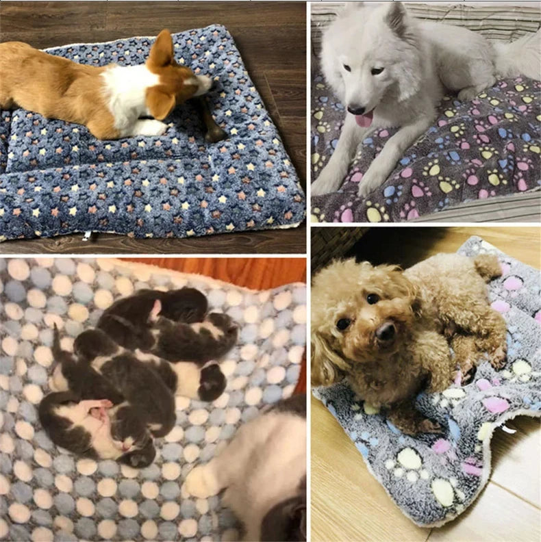 Cozy Flannel Pet Sleeping Mat | Soft Blanket for Dogs & Cats