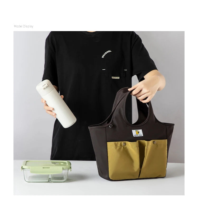 Insulated Lunch Bag Tote Waterproof Portable Large Capacity Bento Box Bag Thermal Cooler Handbag for Office School Picnic