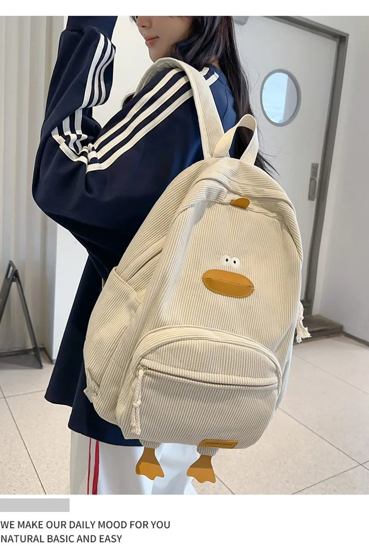 Cute Cartoon Duck Backpack | Stylish Travel Bag for Students