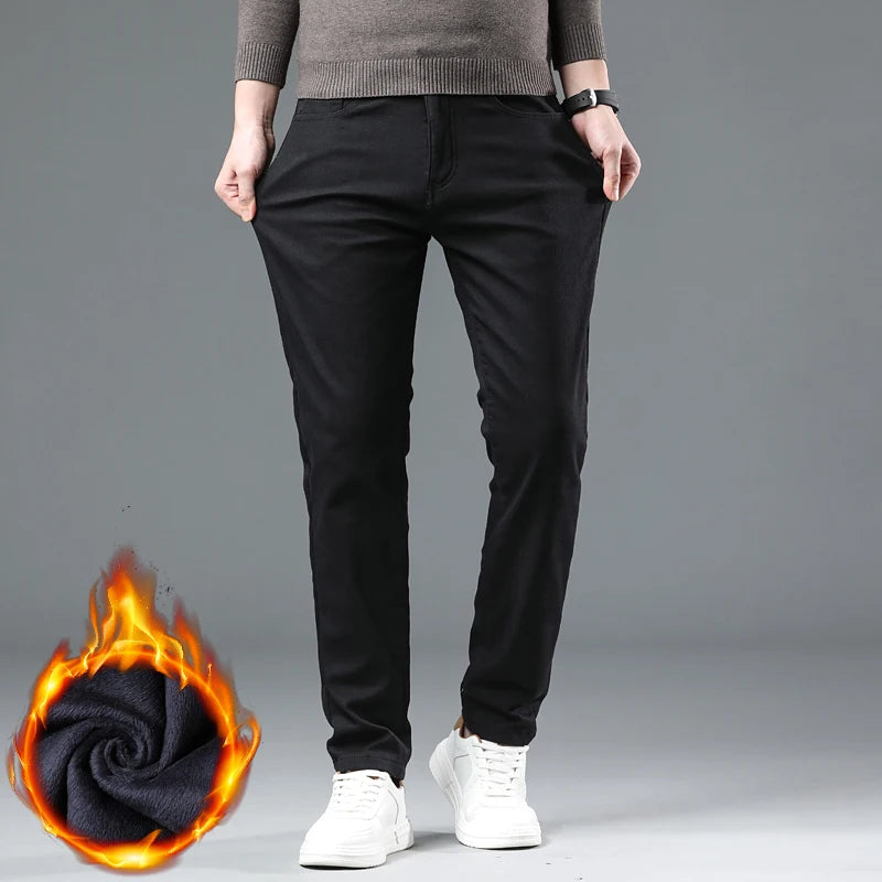 Men's Winter Fleece Pants | Thick Warm Casual Velvet Trousers