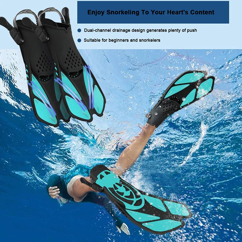 5PCS Snorkeling Set | Dive Mask, Snorkel & Adjustable Fins