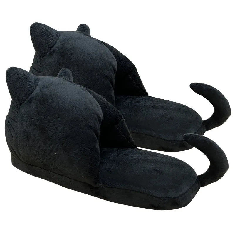 Cute Cartoon Cat Plush Slippers | Cozy Winter Indoor Footwear