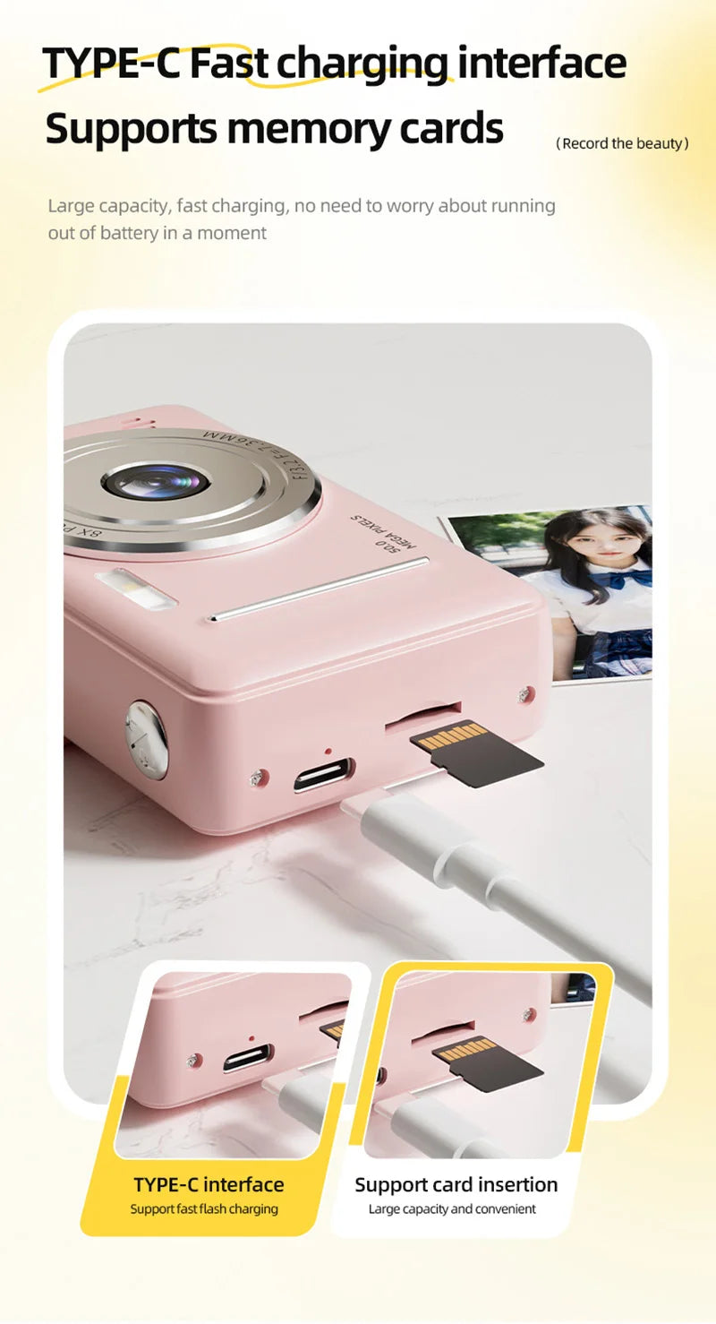 Portable 4K CCD Retro Digital Camera | 50MP Autofocus Photography