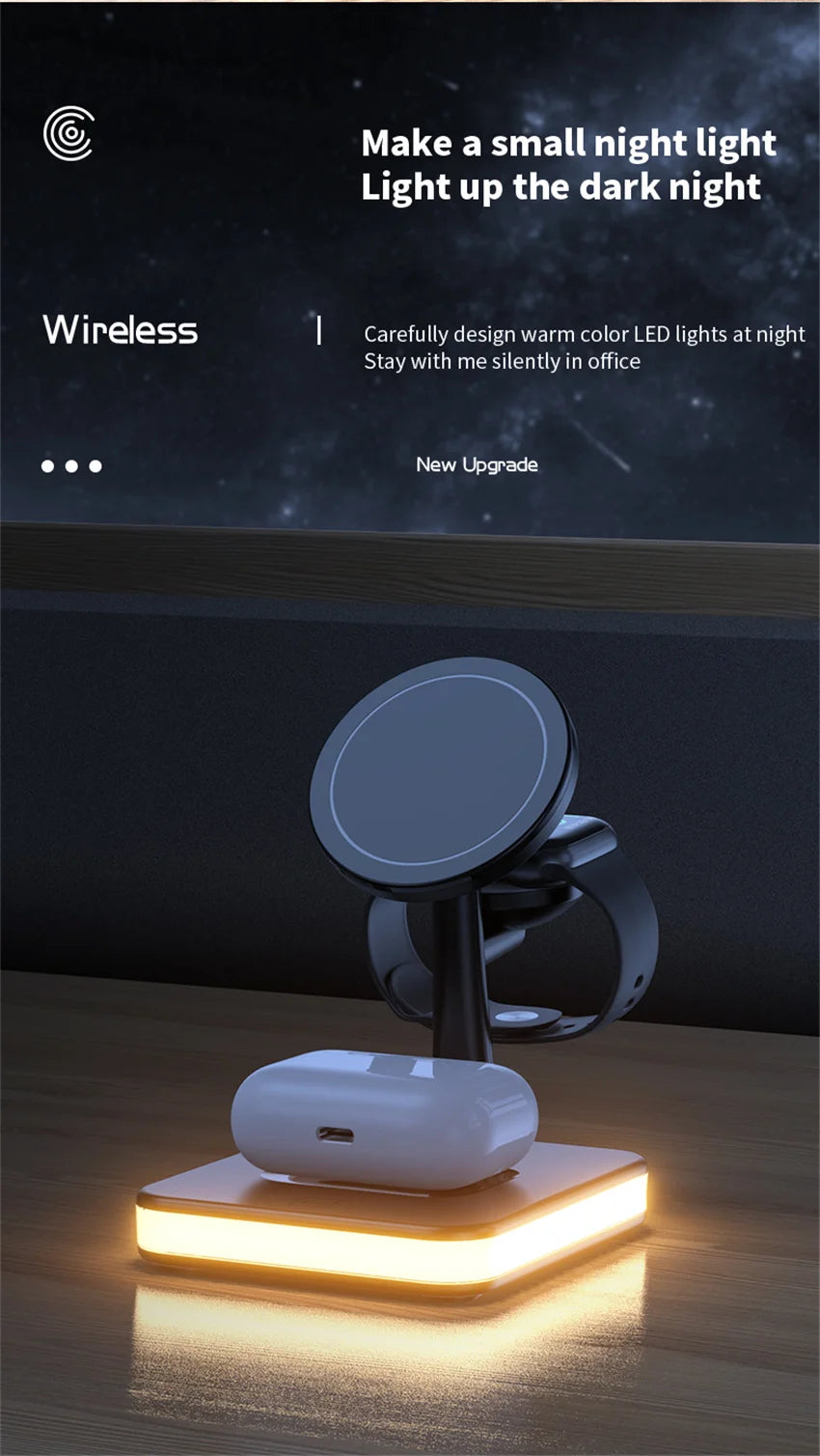 3 in 1 Magnetic Wireless Charger | Fast Charging Dock Station