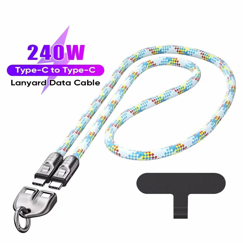 2 in 1 USB-C Phone Lanyard Charging Cable | Fast Charge & Data Transfer